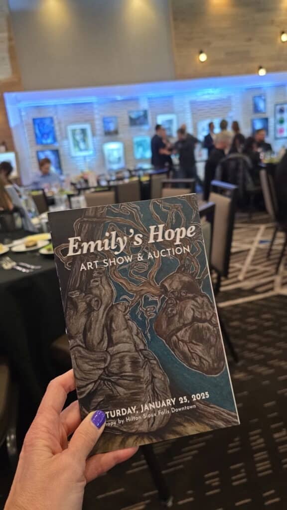 Emily's Hope Art Show & Auction 2025 Canopy by Hilton Sioux Falls Downtown Angela Kennecke Emily Groth